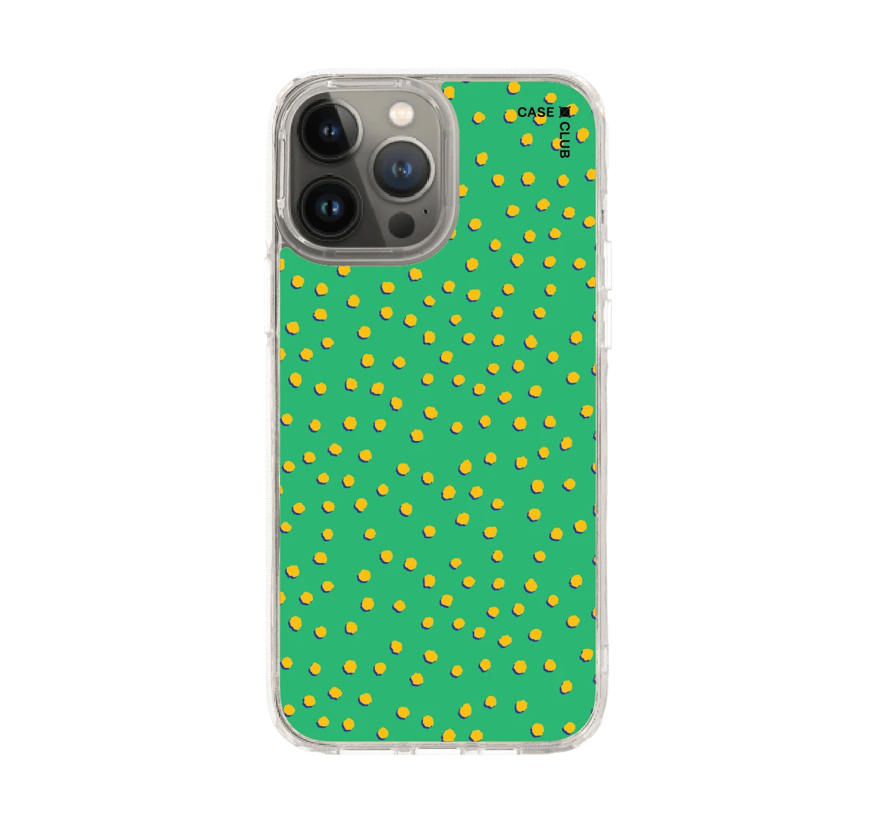 yellow & green brush polka dots